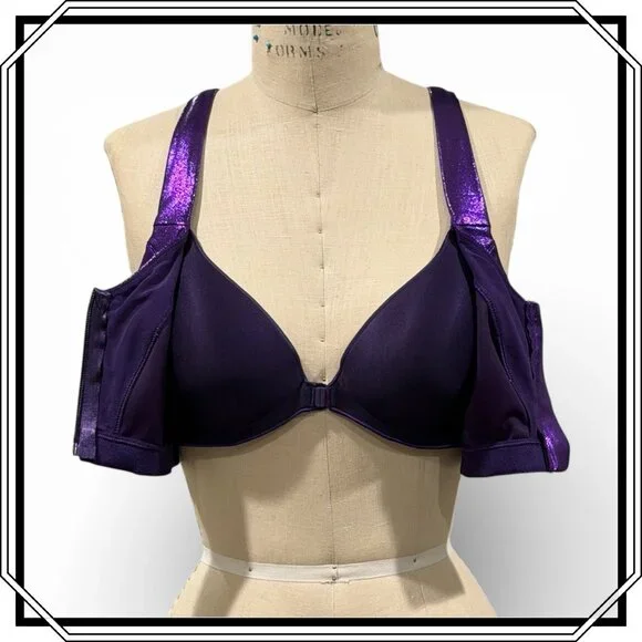 VICTORIA'S SECRET Maximum Support Metallic Purple Sports Bra - 36B / NWT